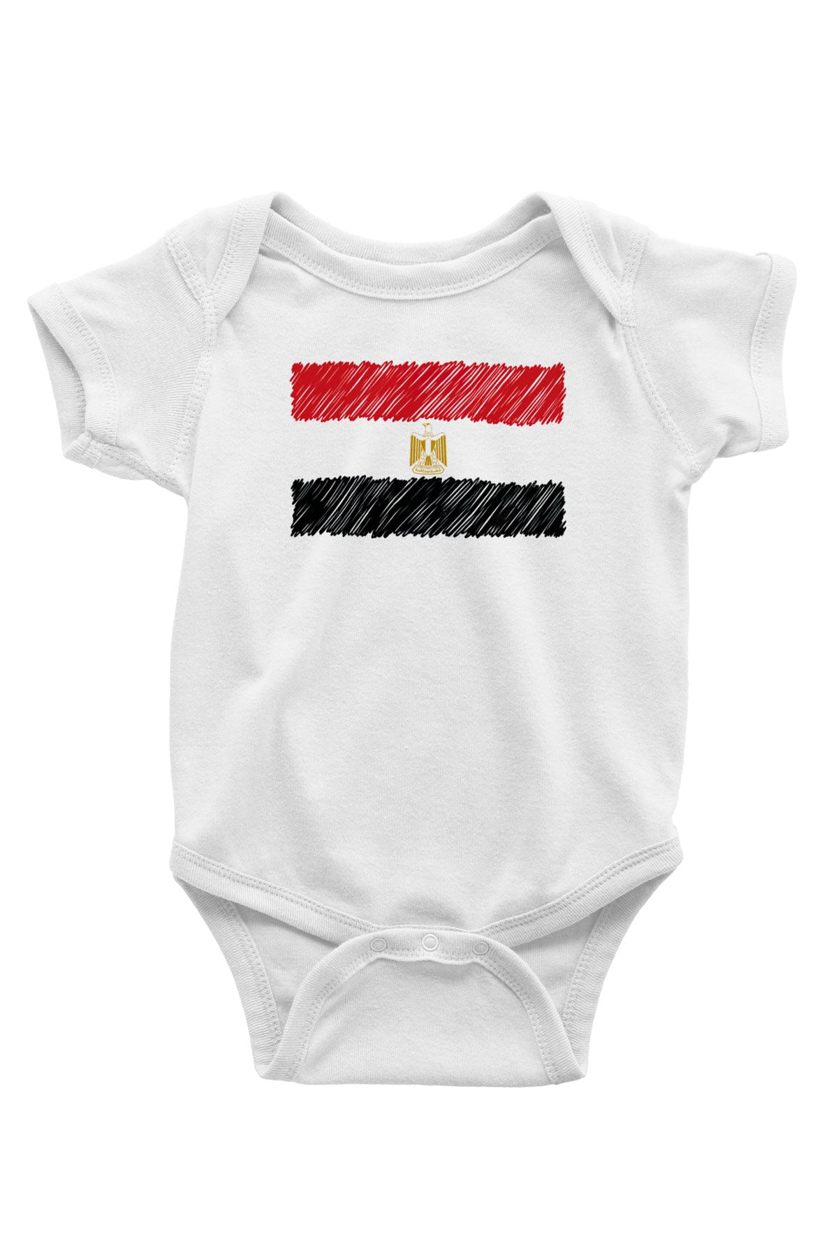 Mısır Baskılı Beyaz Unisex Bebek Body - Zıbın
