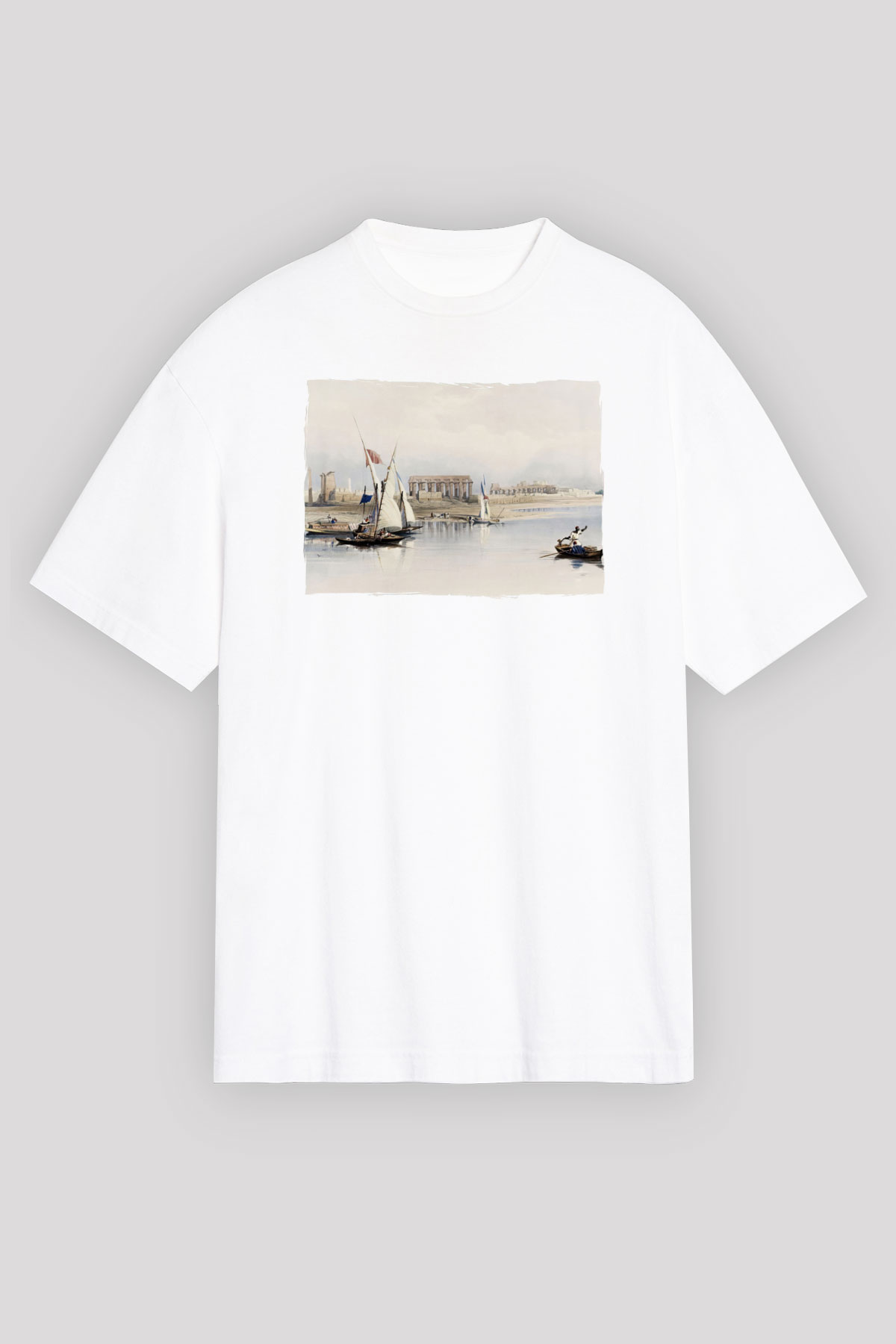 Mısır Harabeleri Beyaz Unisex Tişört T-Shirt - TişörtFabrikası
