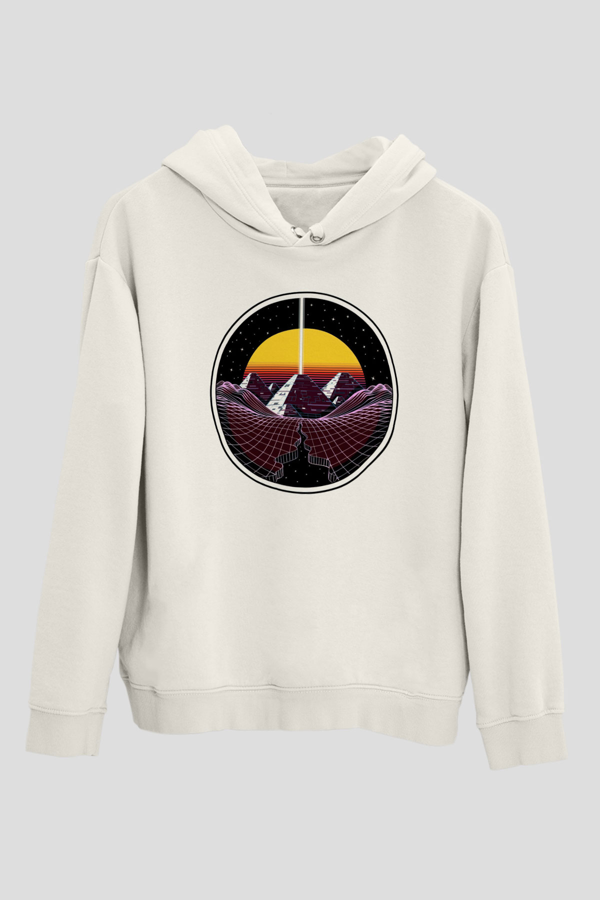 Mısır Piramitleri Beyaz Unisex Hoodie