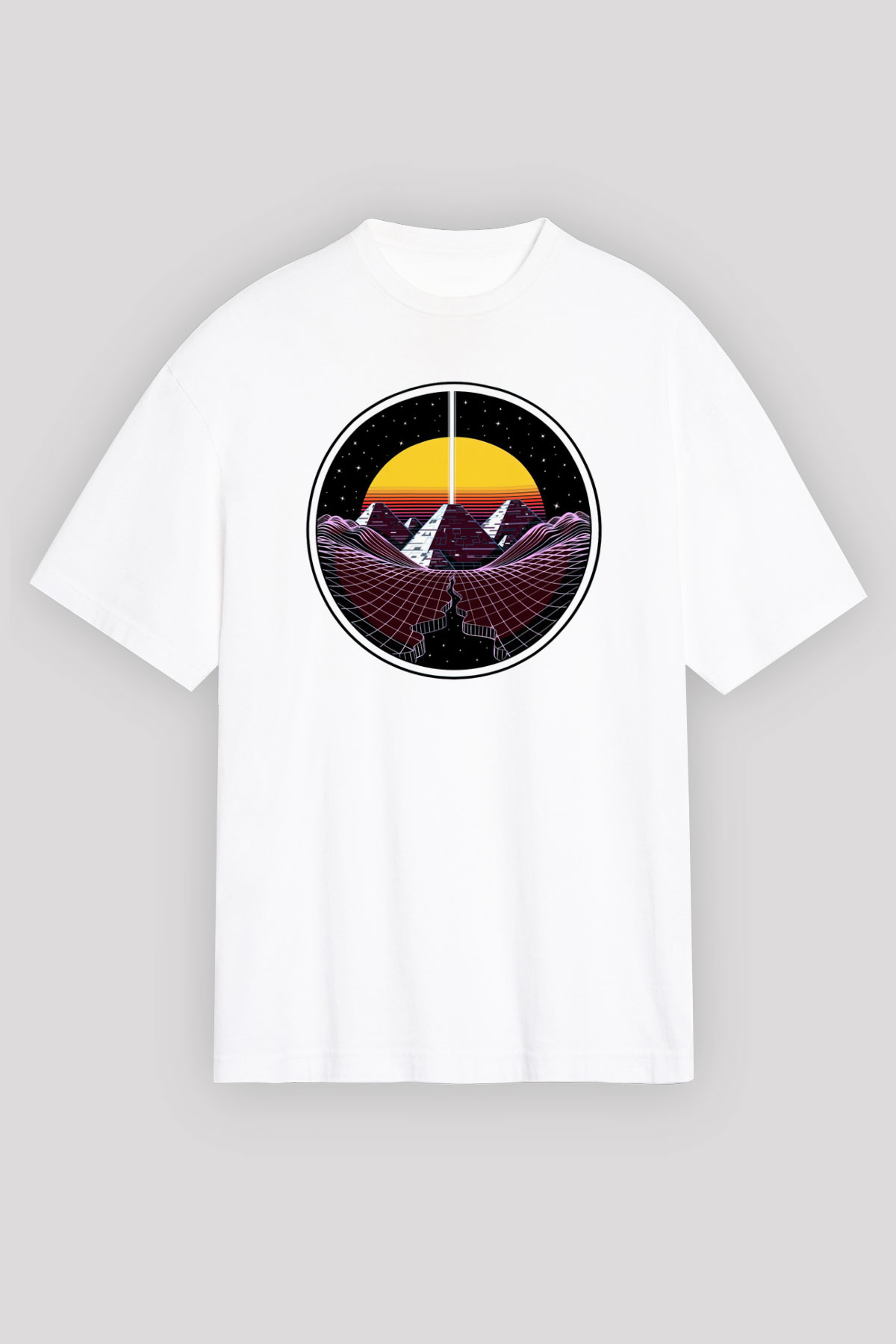 Mısır Piramitleri Beyaz Unisex Tişört T-Shirt - TişörtFabrikası