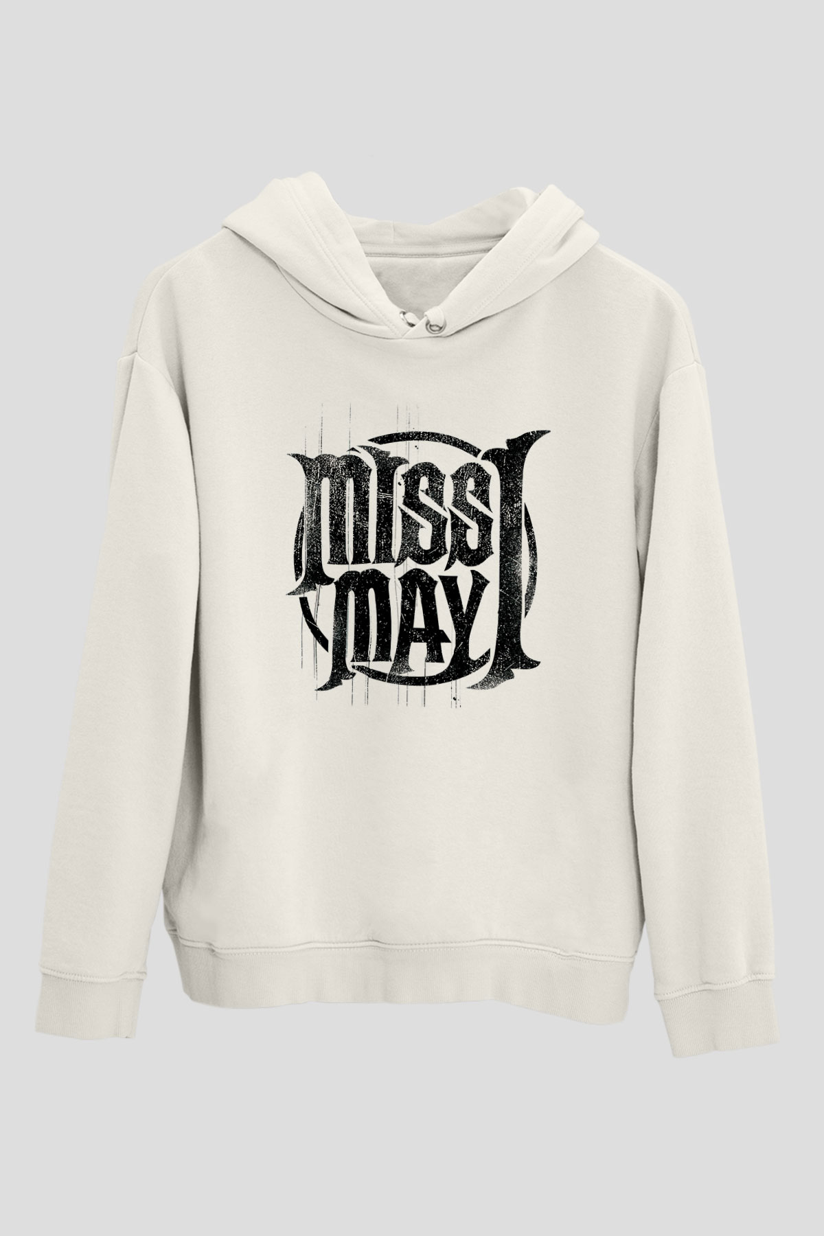 Miss May I Beyaz Unisex Kapşonlu Sweatshirt