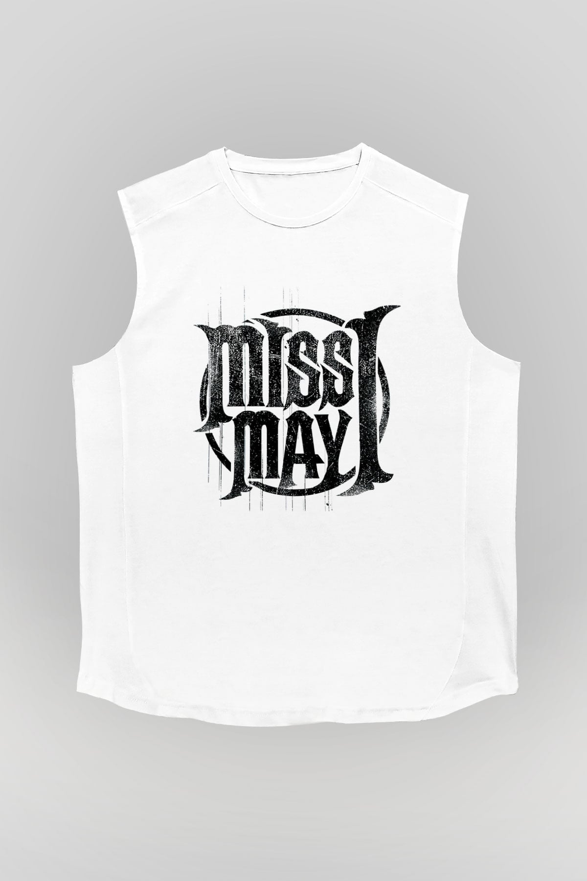 Miss May I Beyaz Unisex Kolsuz Tişört