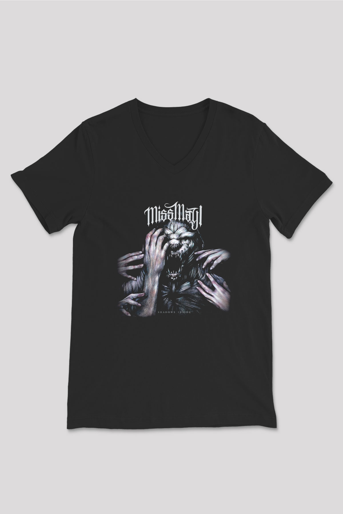 Miss May I Siyah Unisex V Yaka Tişört T-Shirt