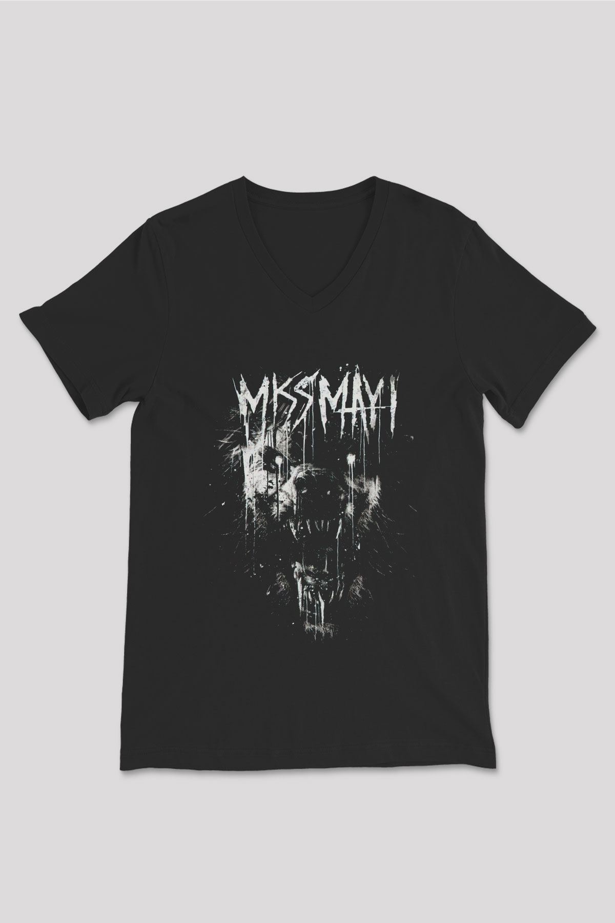 Miss May I Siyah Unisex V Yaka Tişört