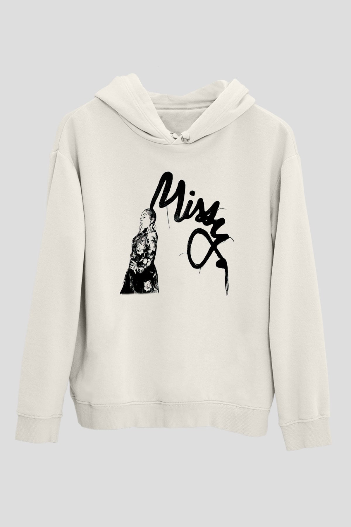 Missy Elliott Beyaz Unisex Kapüşonlu Sweatshirt