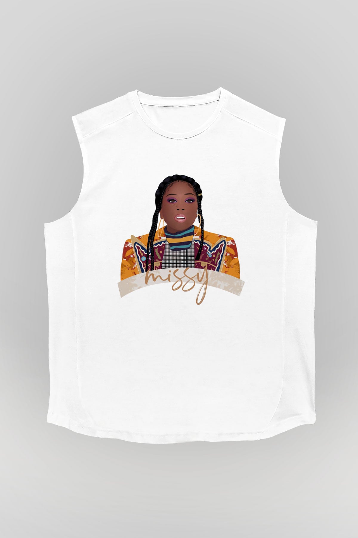 Missy Elliott Beyaz Unisex Kolsuz Tişört