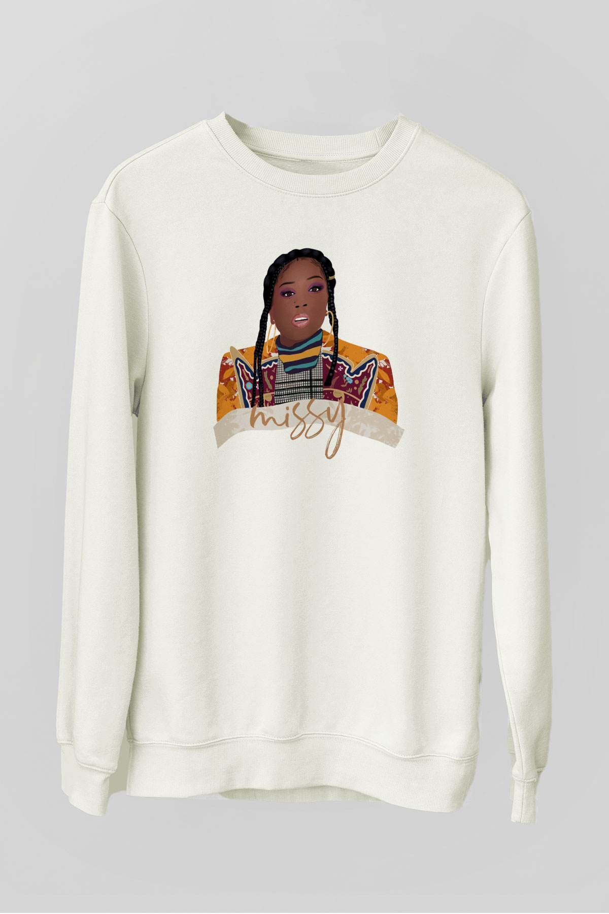 Missy Elliott Beyaz Unisex Sweatshirt