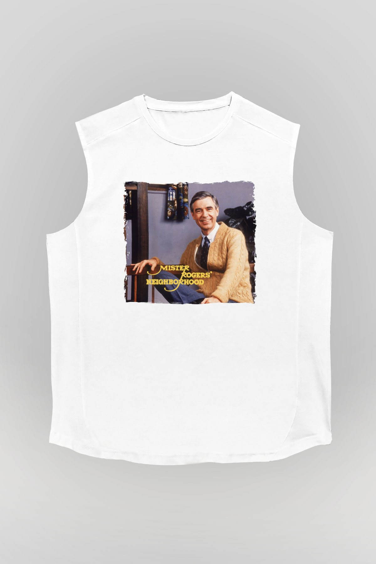 Mister Rogers Neighborhood Beyaz Unisex Kolsuz Tişört