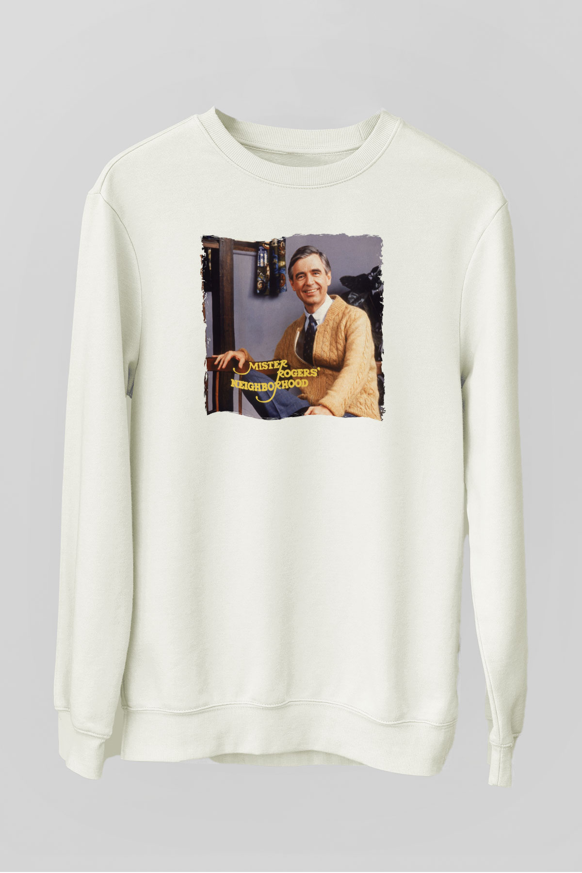 Mister Rogers Neighborhood Beyaz Unisex Sweatshirt