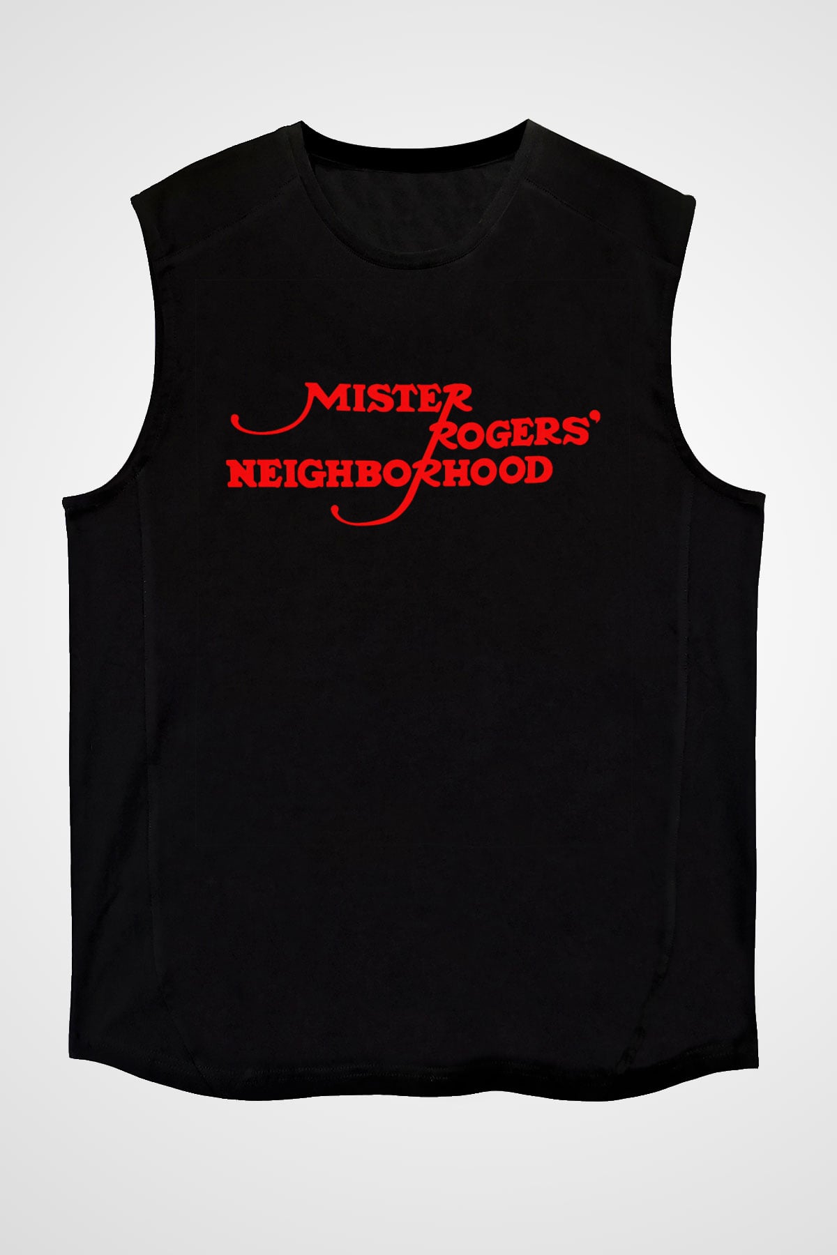 Mister Rogers Neighborhood Siyah Unisex Kolsuz Tişört