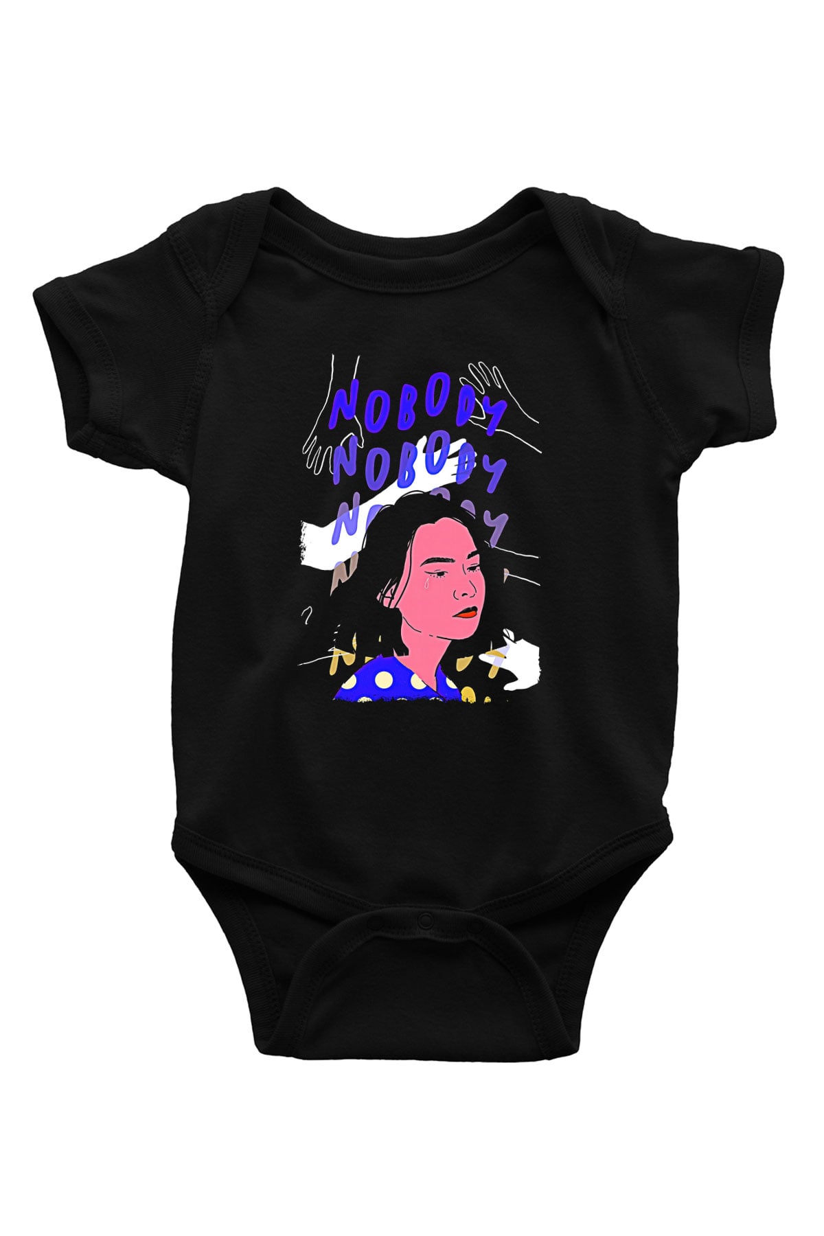 Mitski Baskılı Baskılı Unisex Siyah Bebek Body - Zıbın