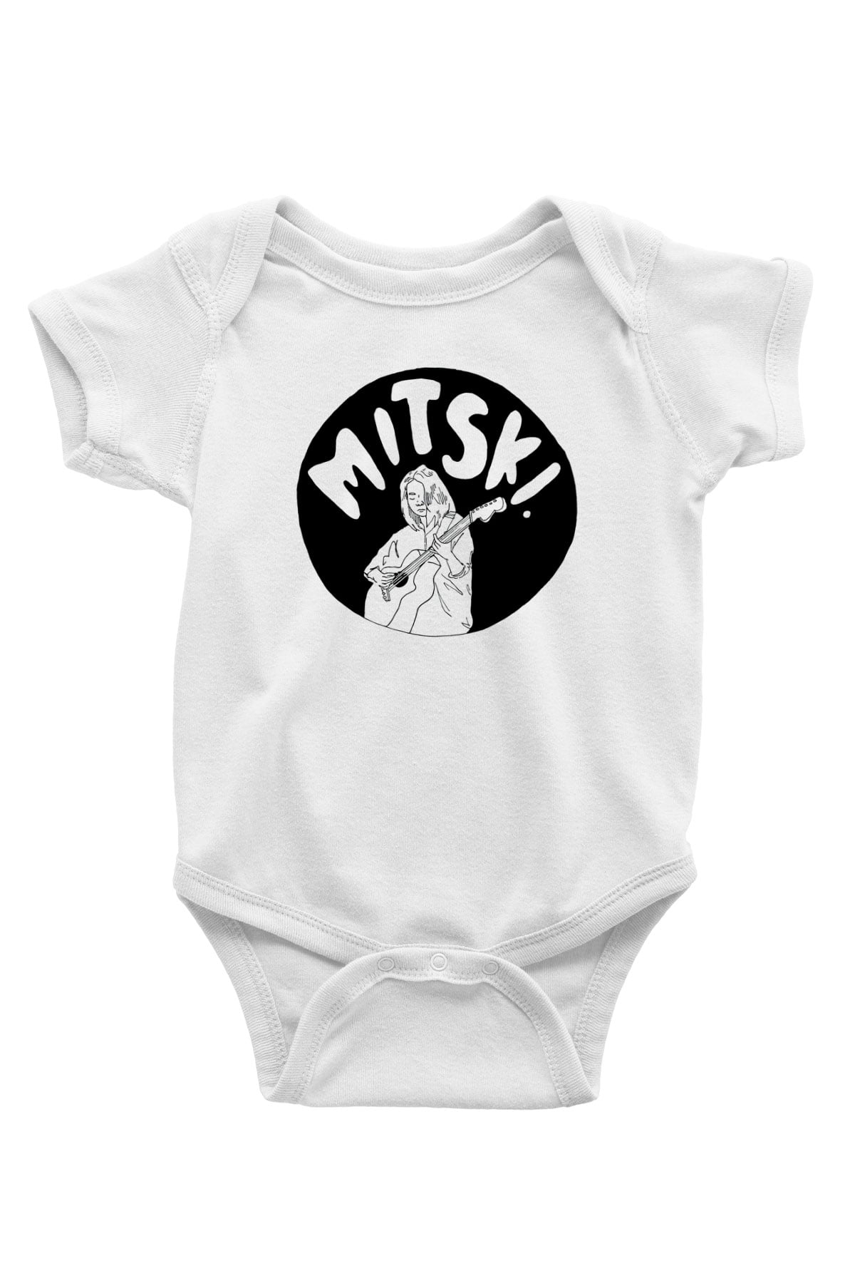 Mitski Baskılı Beyaz Unisex Bebek Body - Zıbın