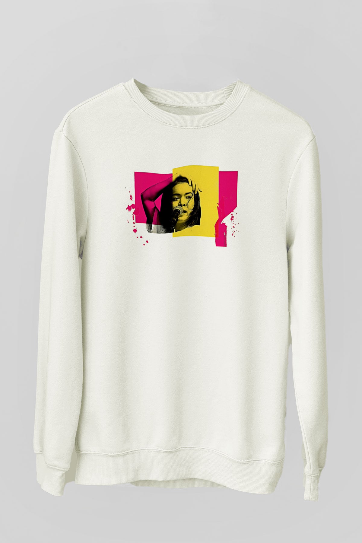 Mitski Baskılı Beyaz Unisex Sweatshirt