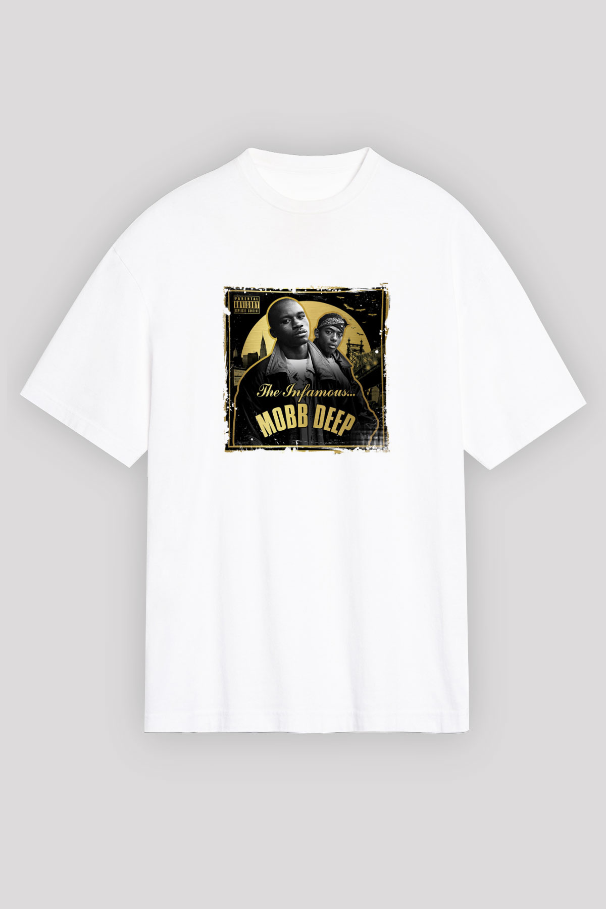 Mobb Deep Baskılı Unisex Beyaz Tişört