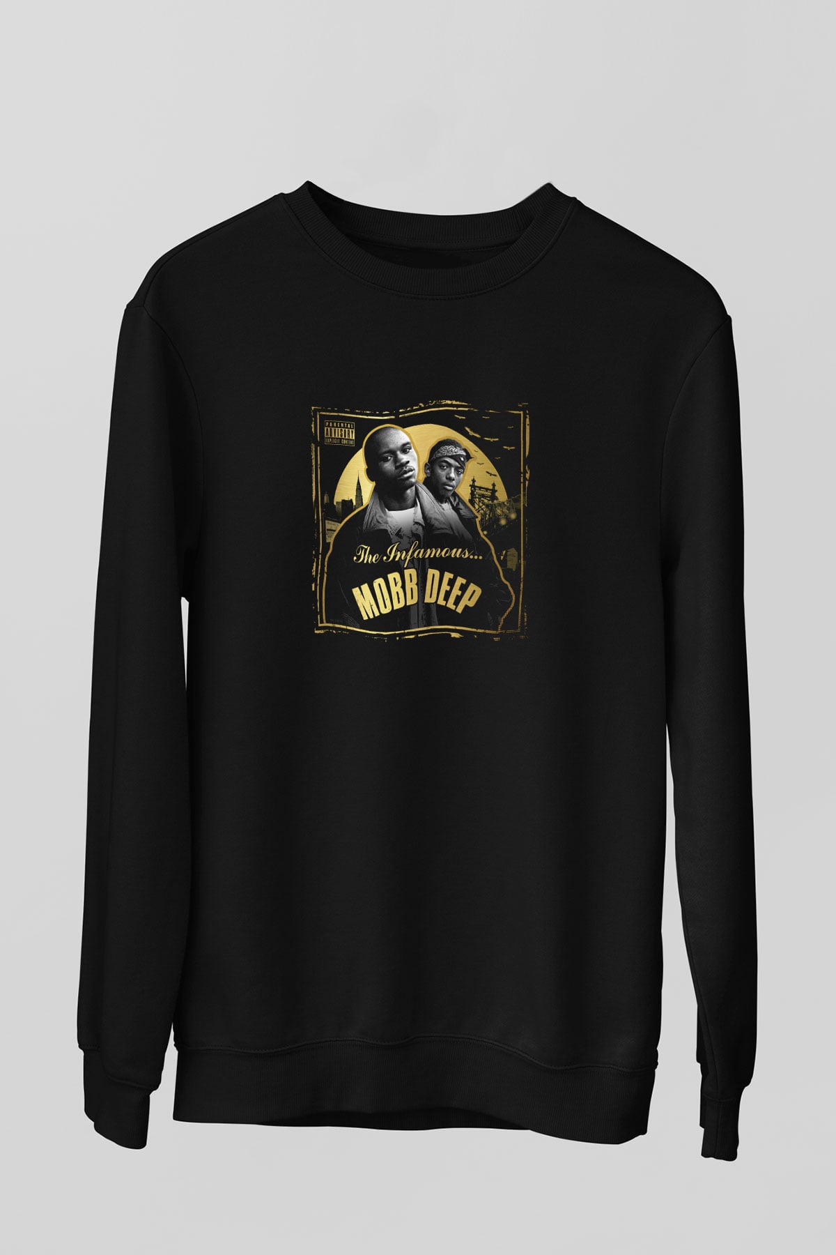 Mobb Deep Baskılı Unisex Siyah Sweatshirt