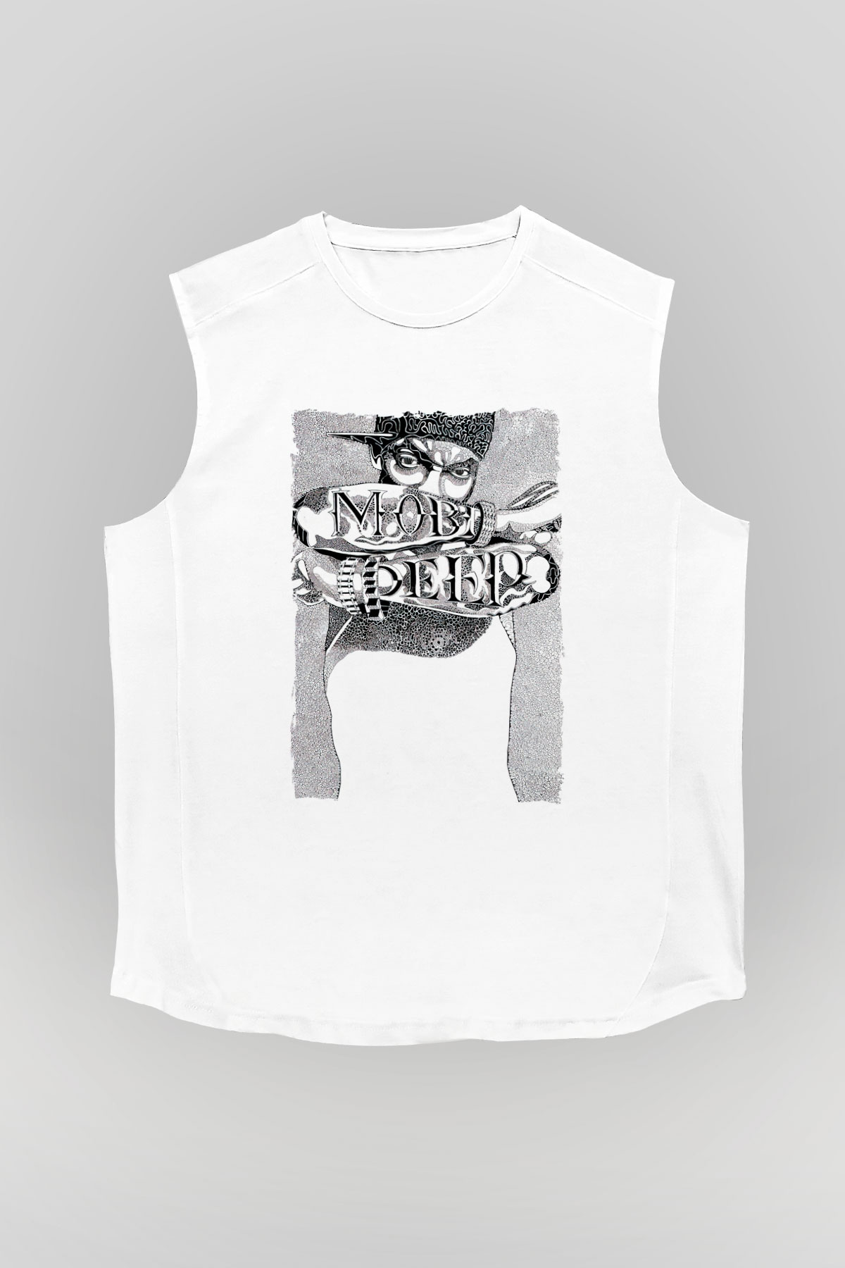 Mobb Deep Beyaz Unisex Kolsuz Tişört