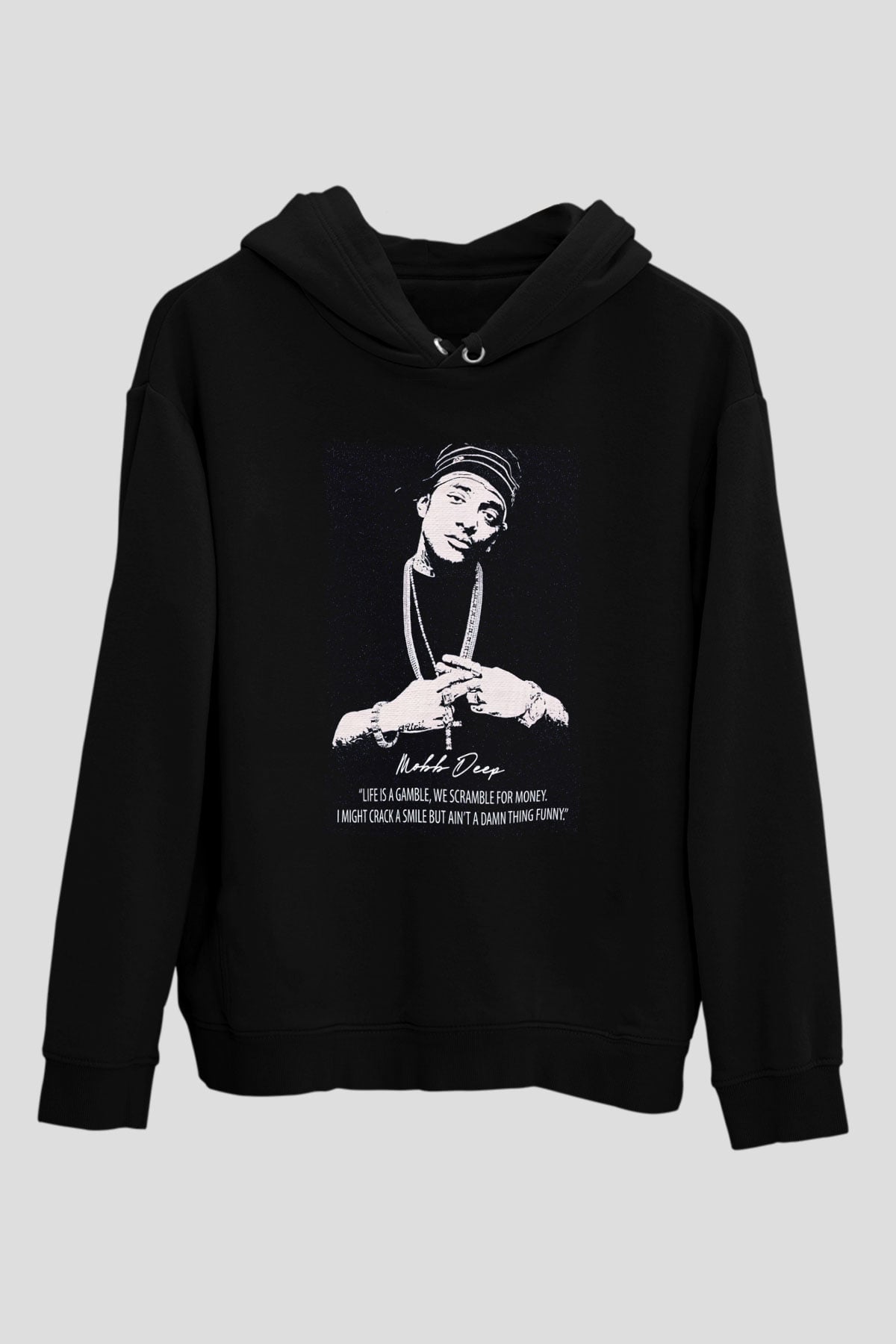 Mobb Deep Siyah Unisex Kapüşonlu Sweatshirt