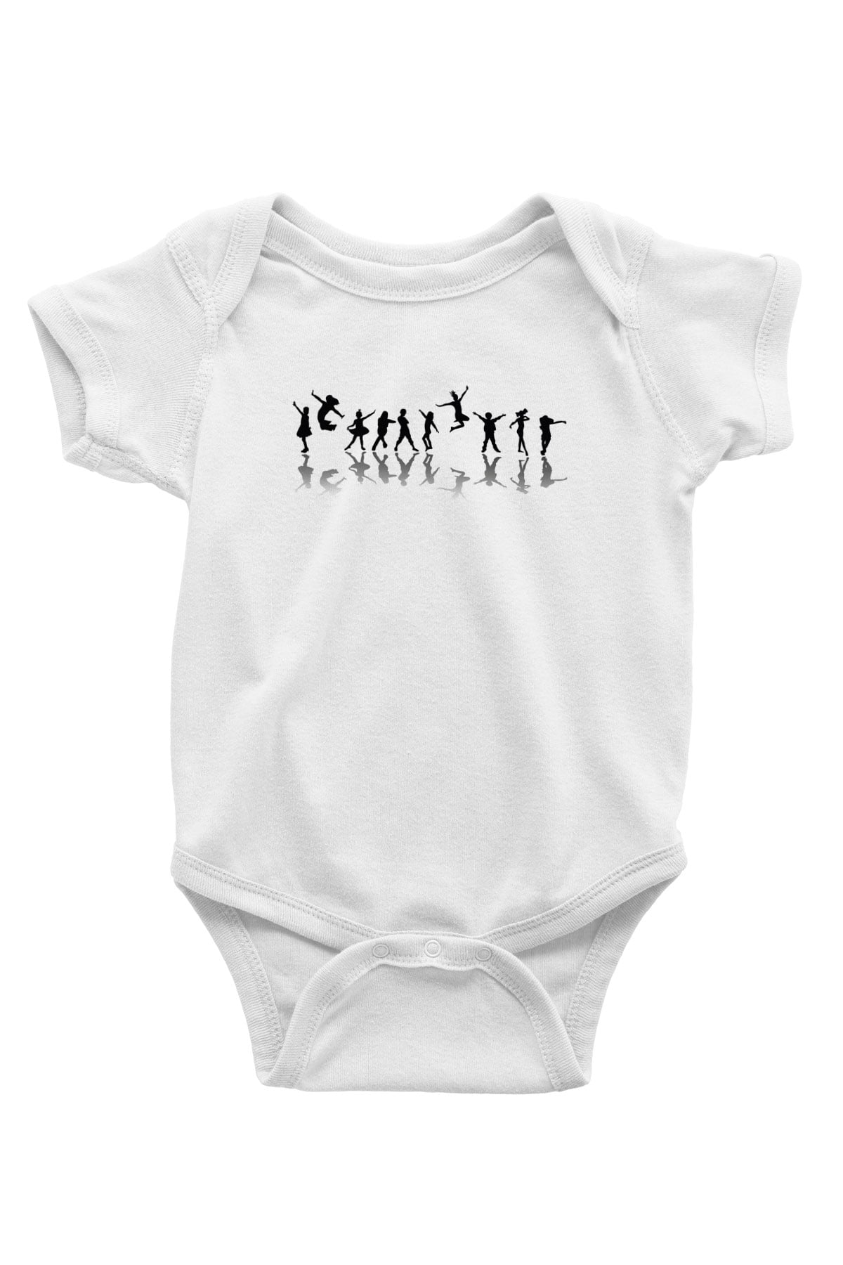 Modern Dans Baskılı Beyaz Unisex Bebek Body - Zıbın