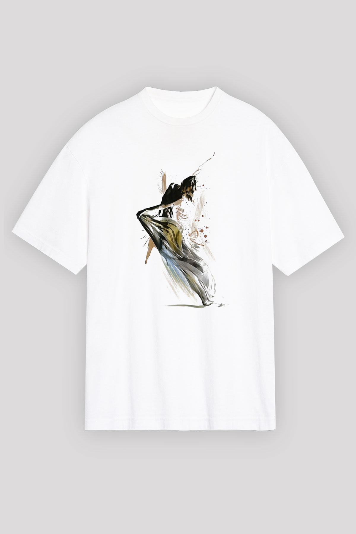 Modern Dans Beyaz Unisex Oversize Tişört T-Shirt
