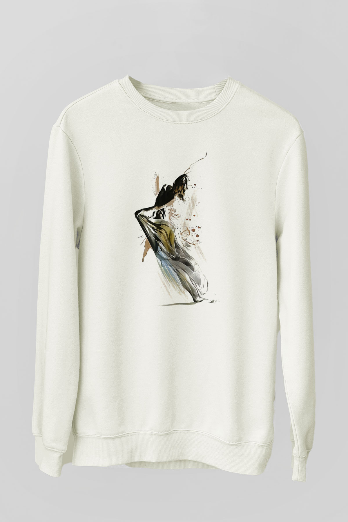 Modern Dans Beyaz Unisex Sweatshirt