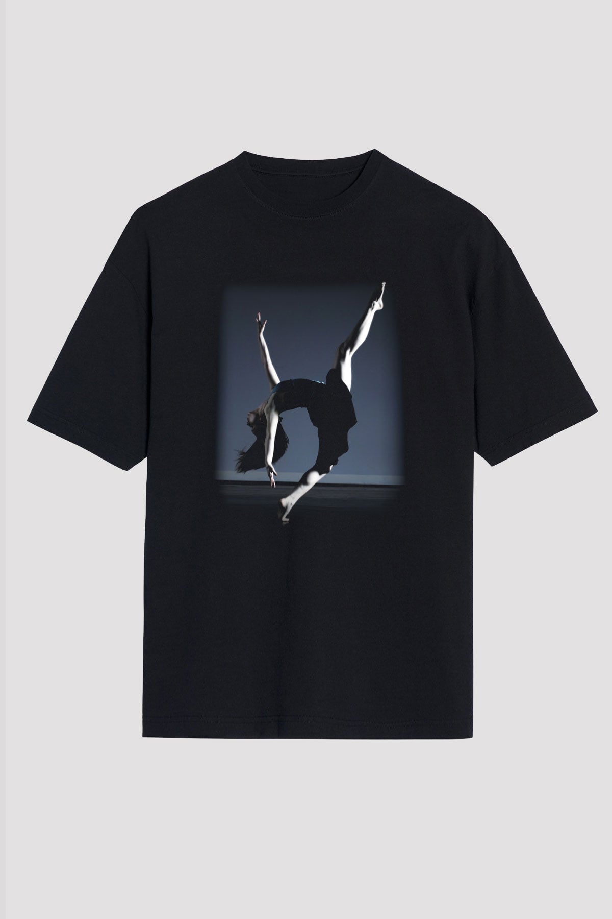 Modern Dans Siyah Unisex Oversize Tişört T-Shirt