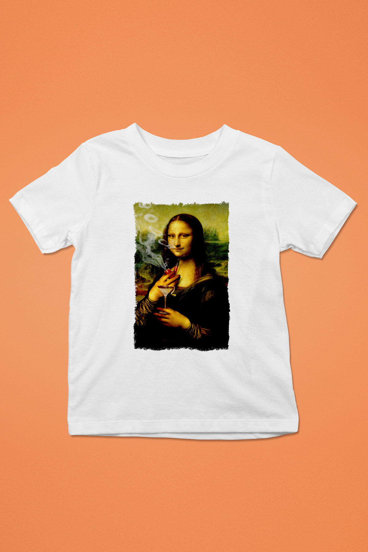 Mona Lisa Beyaz Unisex Çocuk Tişört
