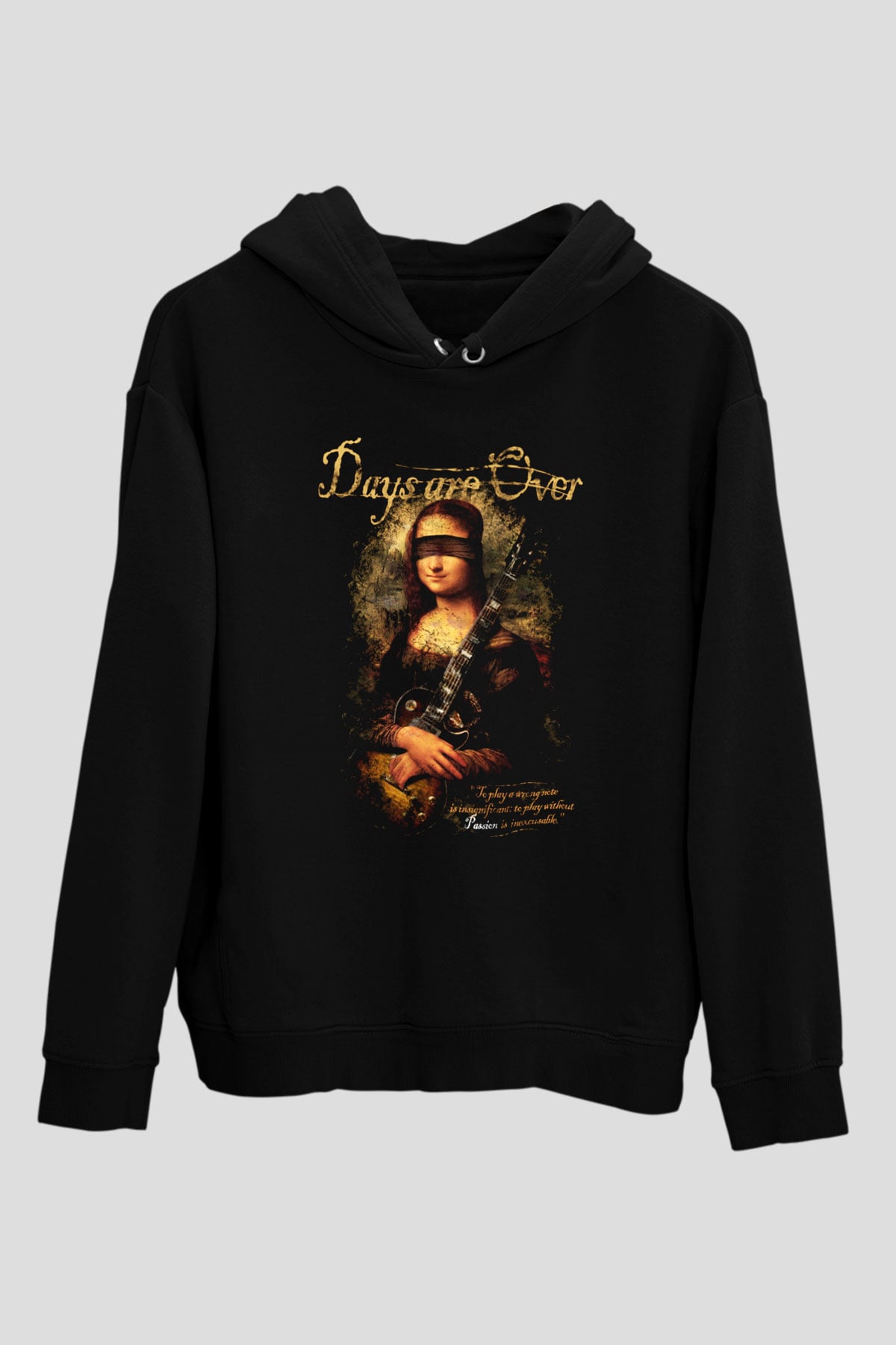 Mona Lisa Siyah Unisex Hoodie