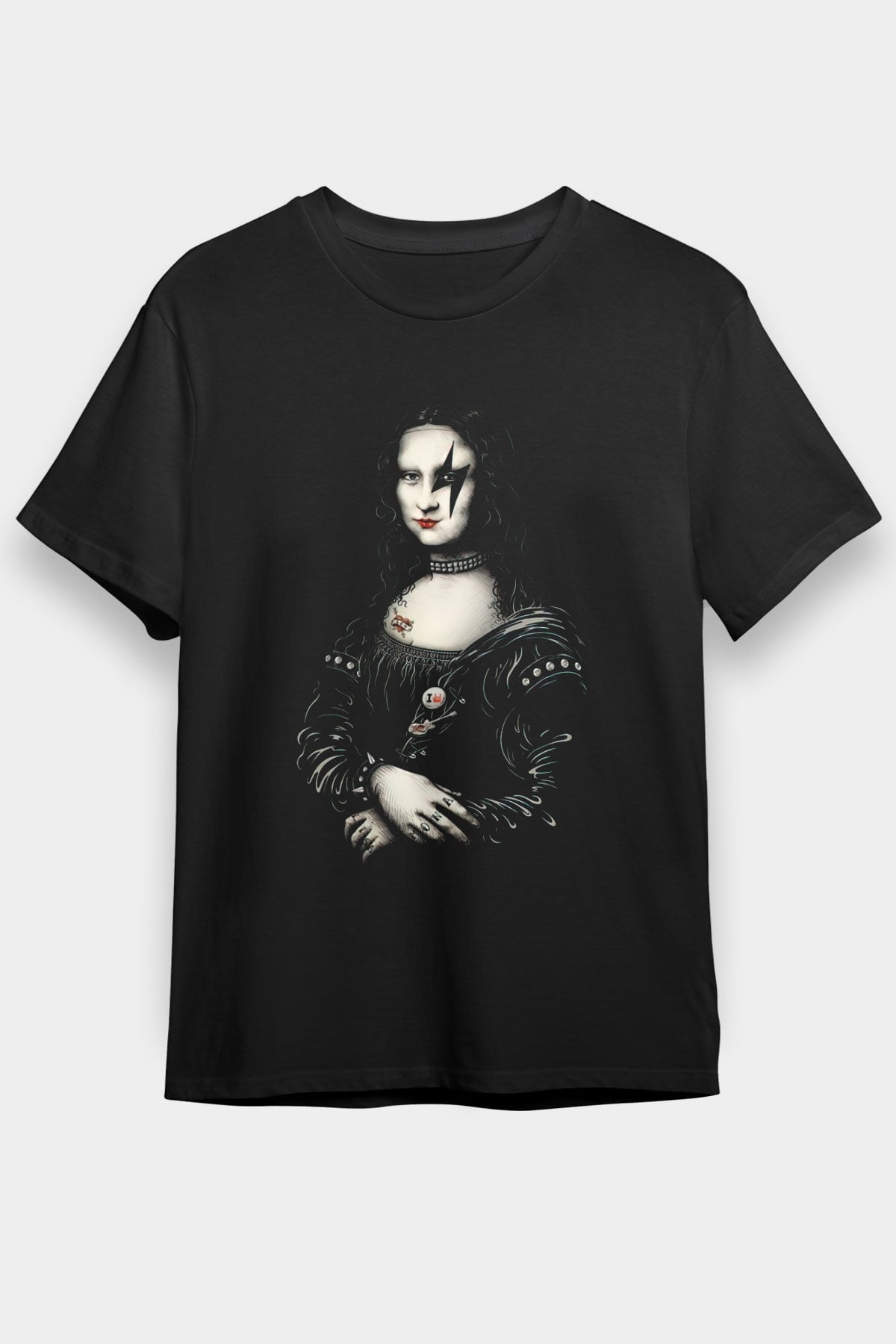 Mona Lisa Siyah Unisex Tişört T-Shirt - TişörtFabrikası