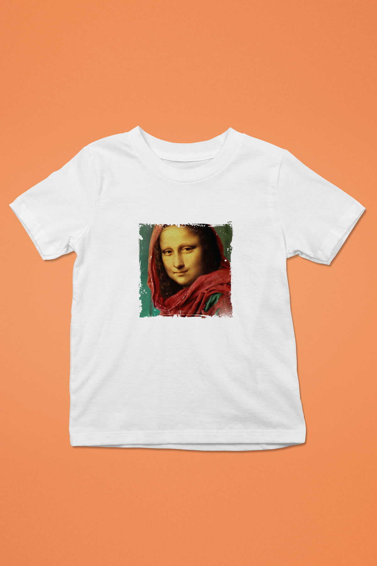 Mona Lisa Unisex Baskılı Beyaz Çocuk Tişört