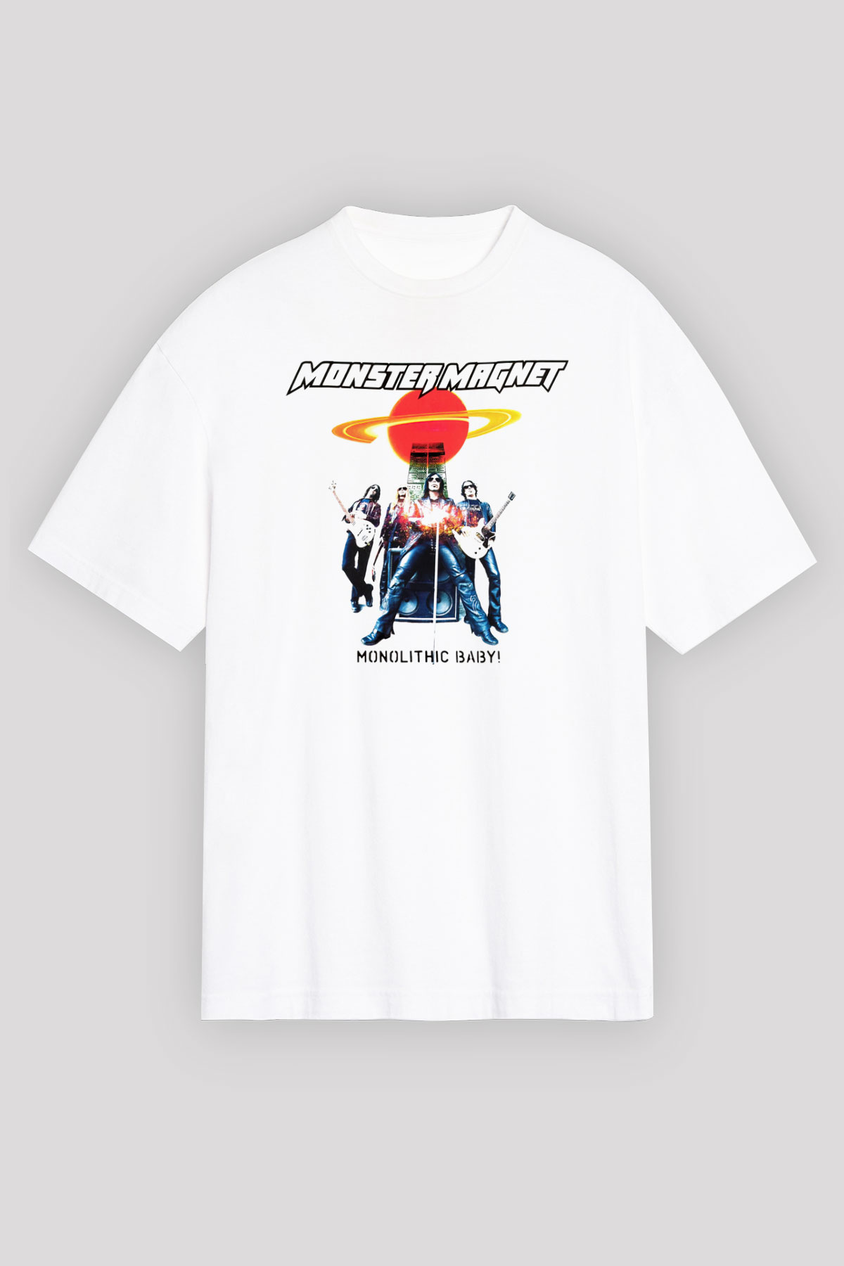 Monster Magnet Beyaz Unisex Oversize Tişört T-Shirt