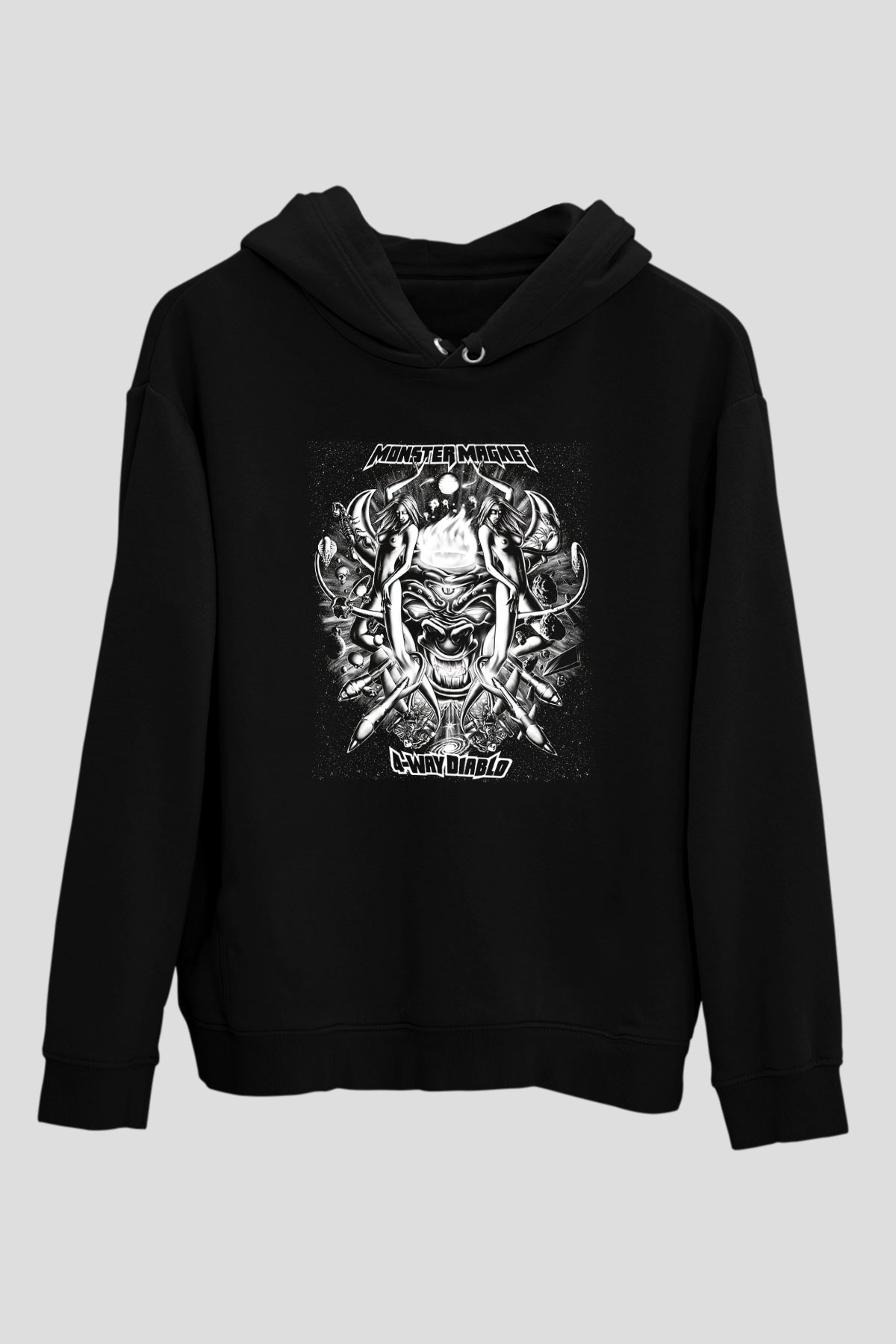 Monster Magnet Siyah Unisex Hoodie
