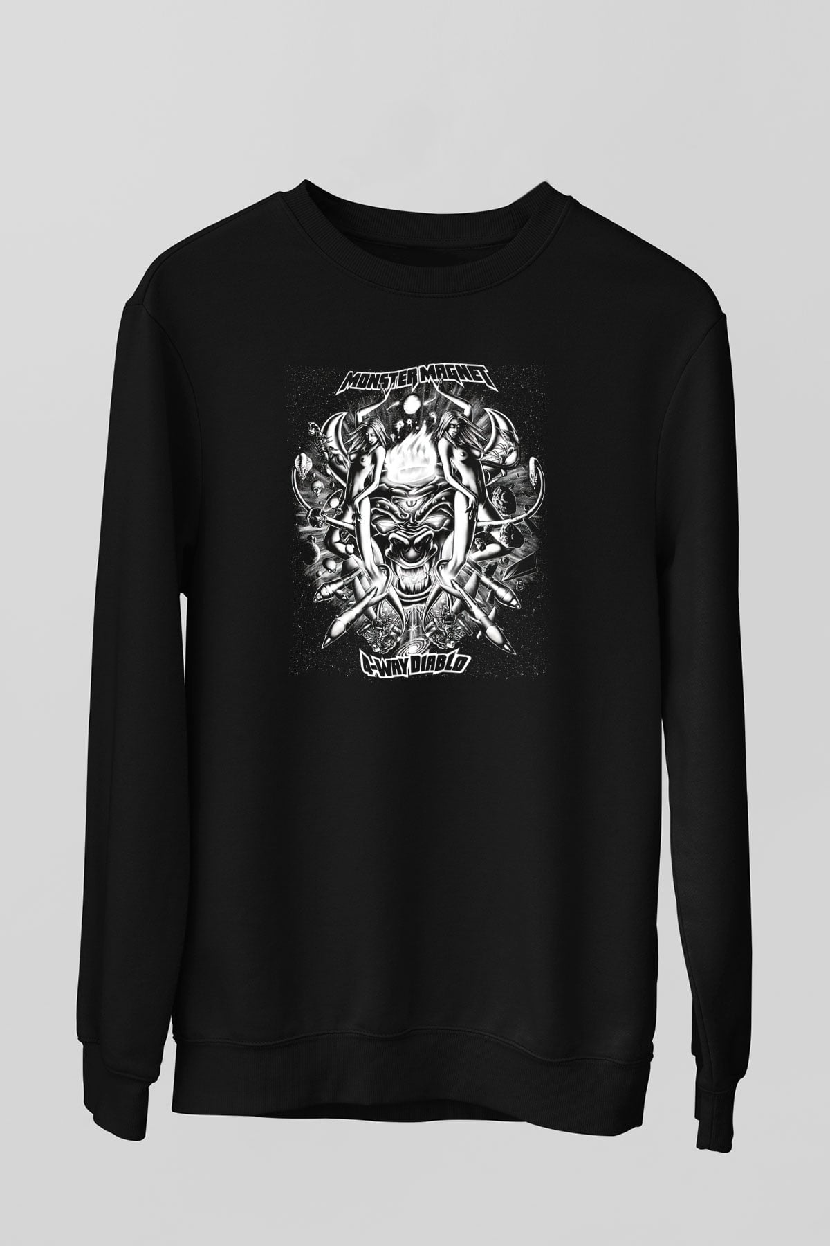 Monster Magnet Siyah Unisex Sweatshirt