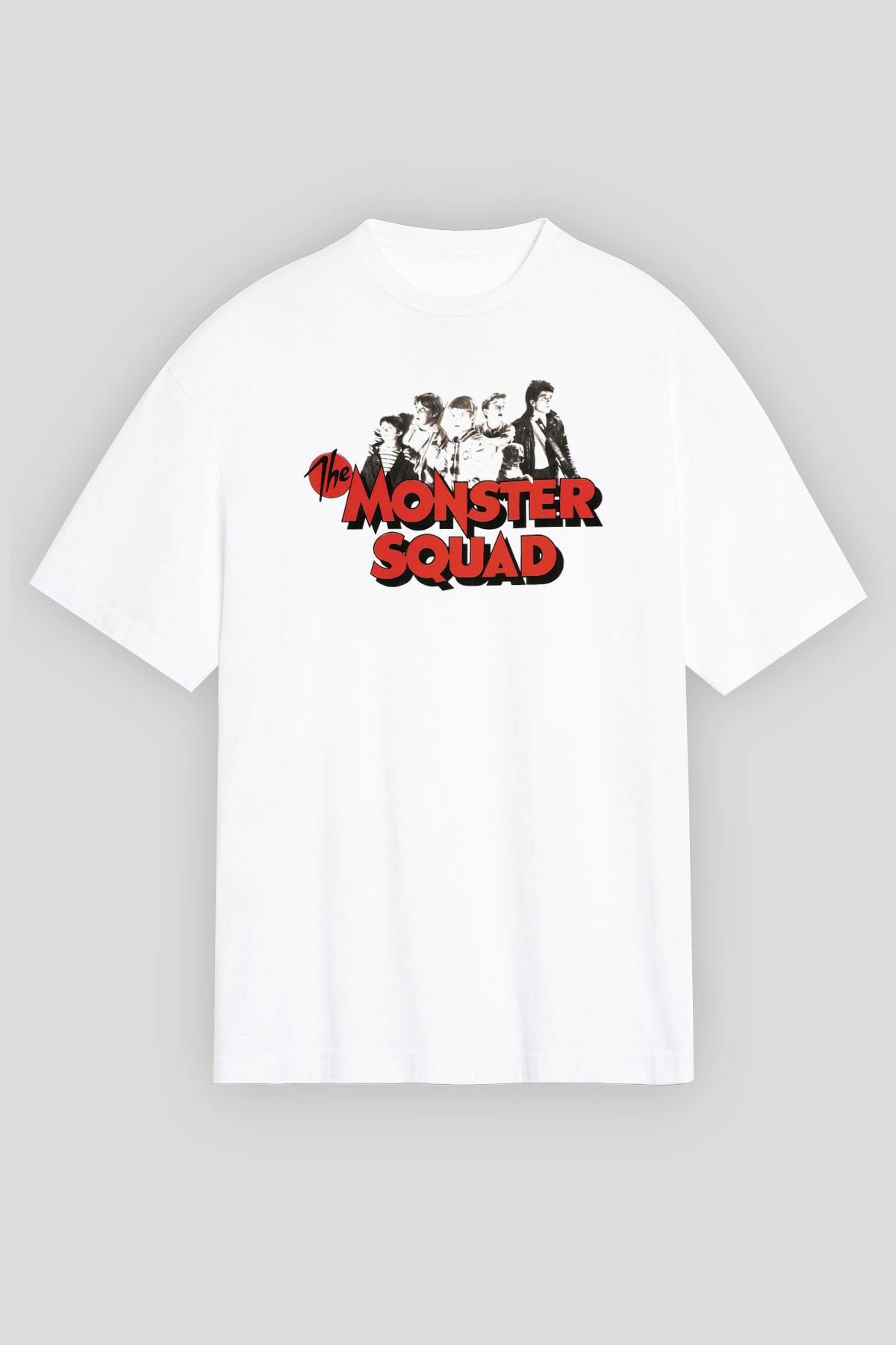 Monster Squad Beyaz Unisex Oversize Tişört