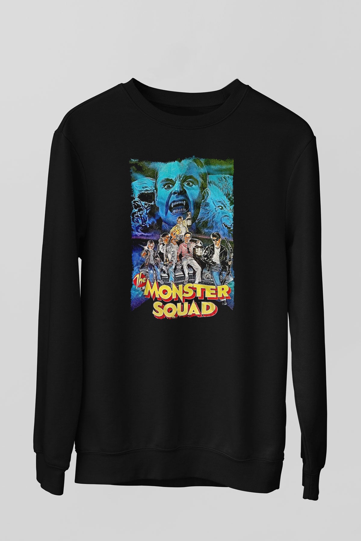 Monster Squad Siyah Unisex  Sweatshirt