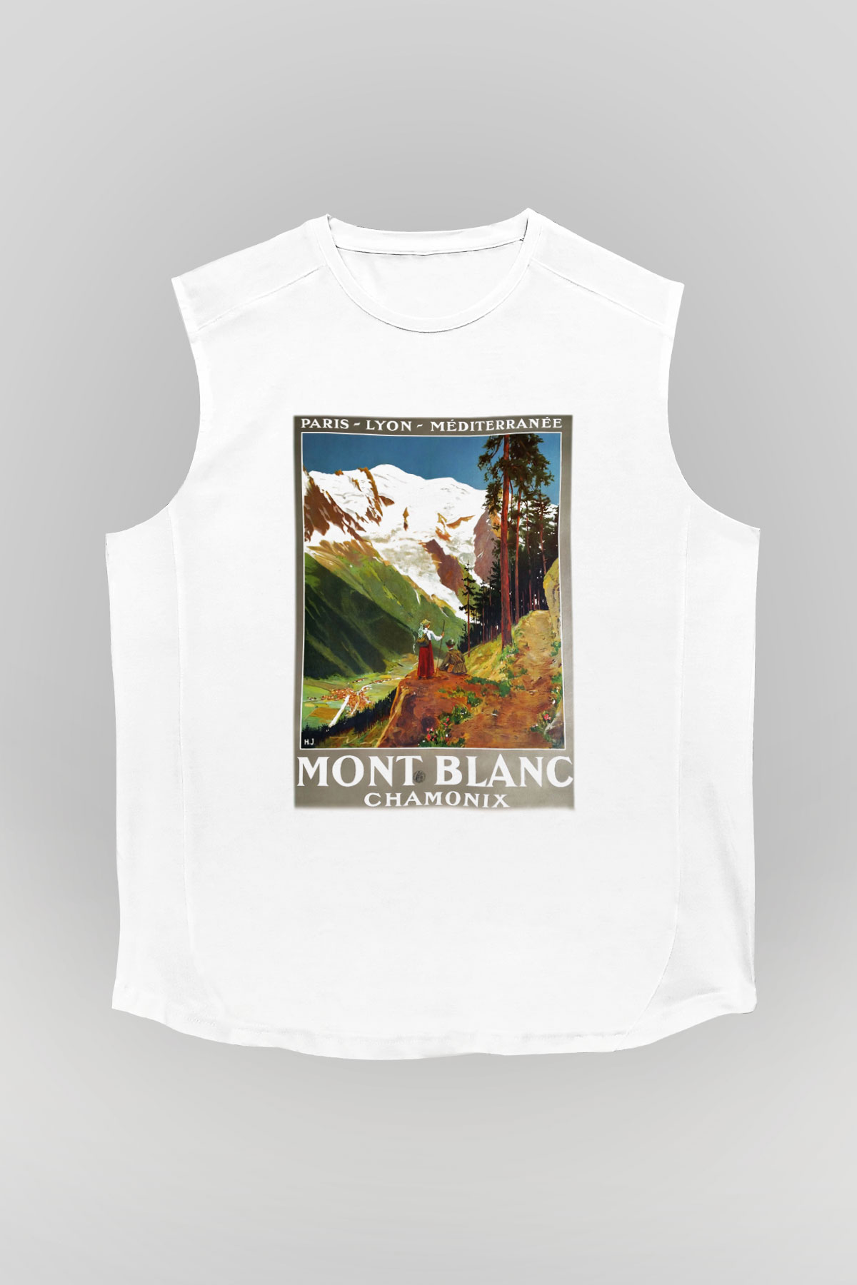 Mont Blanc Beyaz Unisex Kolsuz Tişört