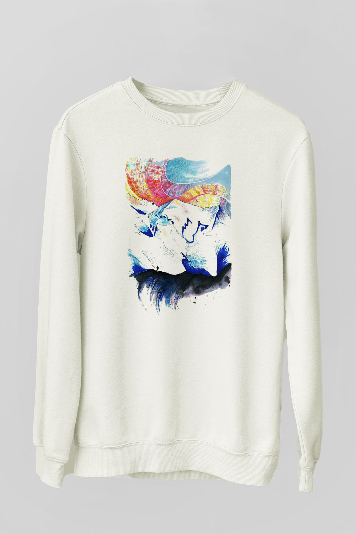 Mont Blanc Beyaz Unisex Sweatshirt