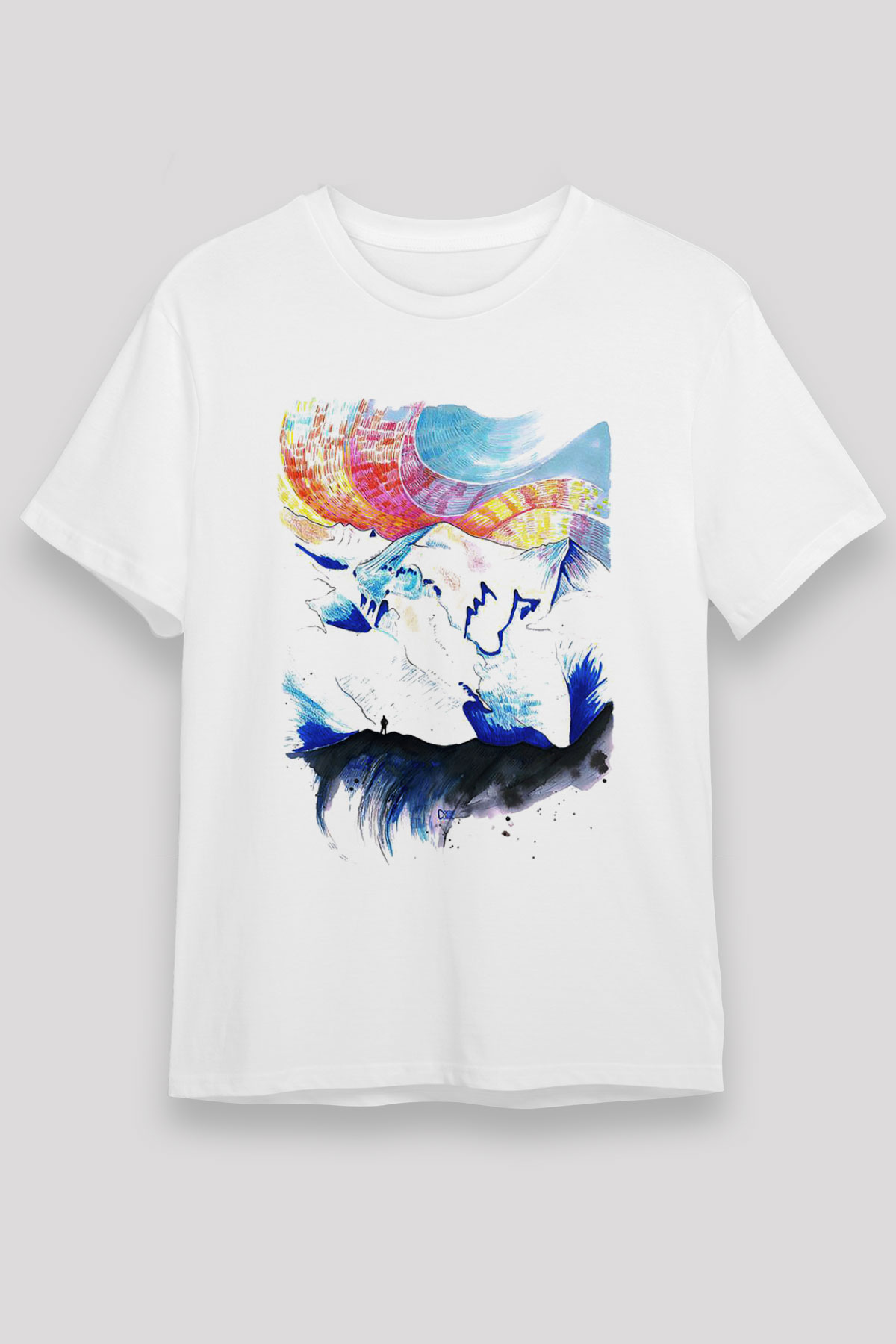 Mont Blanc Beyaz Unisex Tişört T-Shirt - TişörtFabrikası