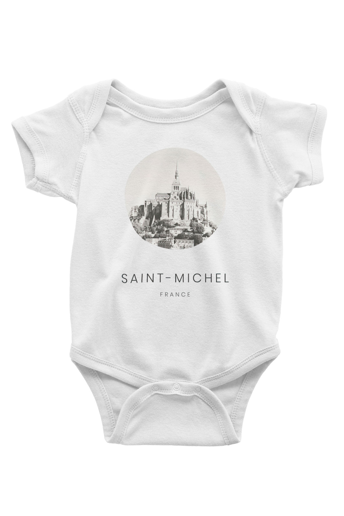 Mont Saint-Michel Beyaz Bebek Body - Zıbın
