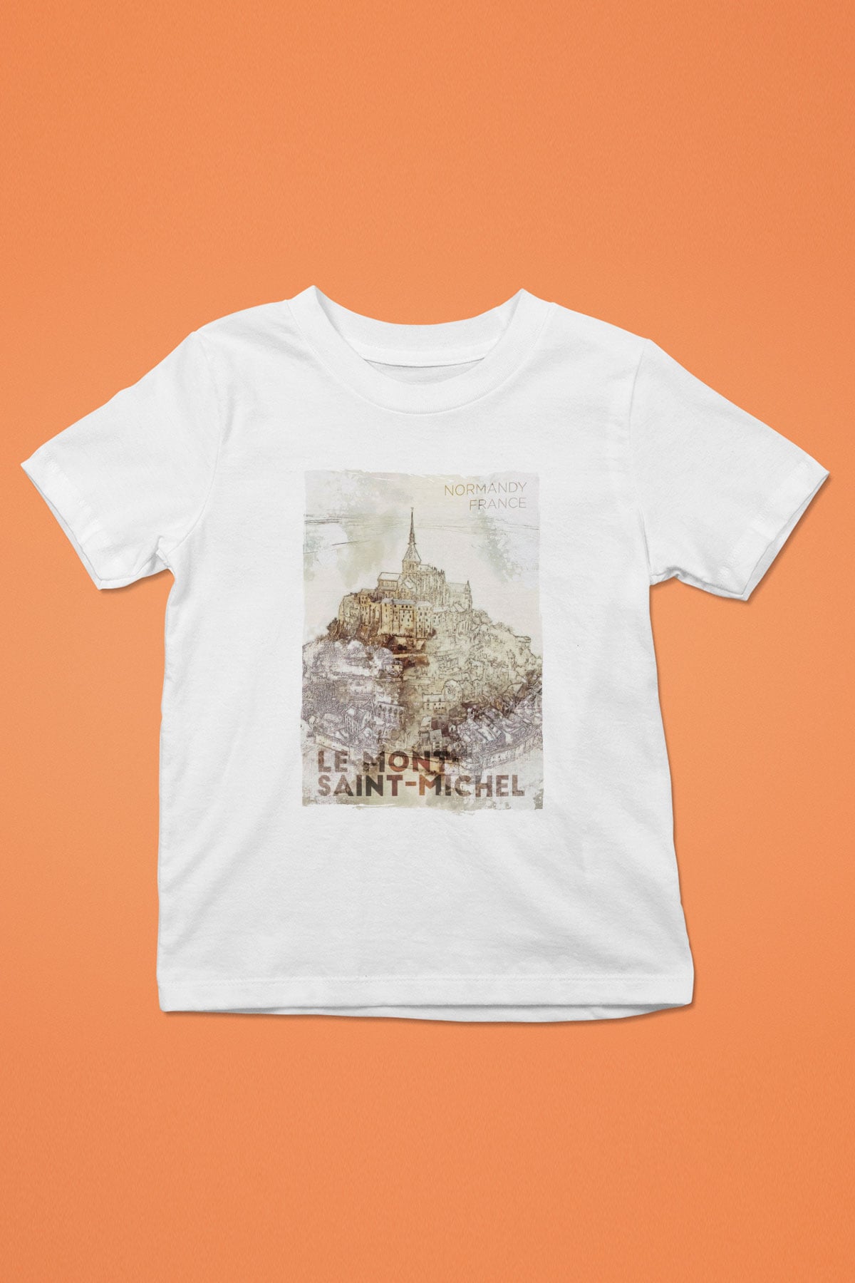 Mont Saint-Michel Beyaz Unisex Çocuk Tişört