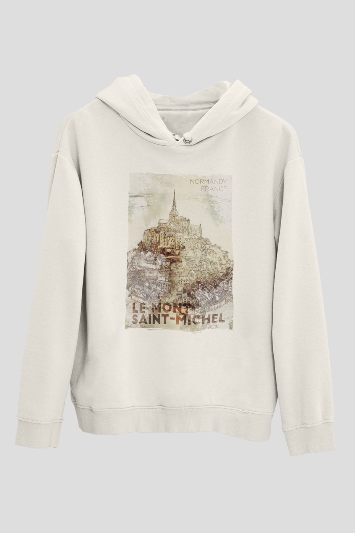 Mont Saint-Michel Beyaz Unisex Hoodie