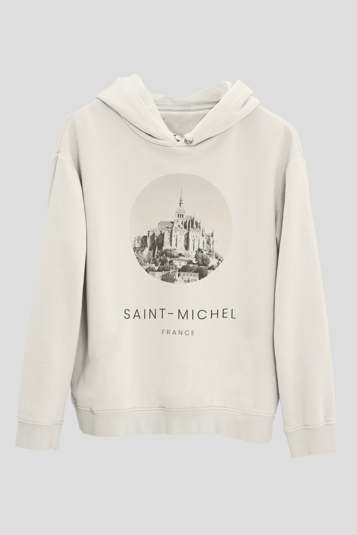 Mont Saint-Michel Beyaz Unisex Hoodie