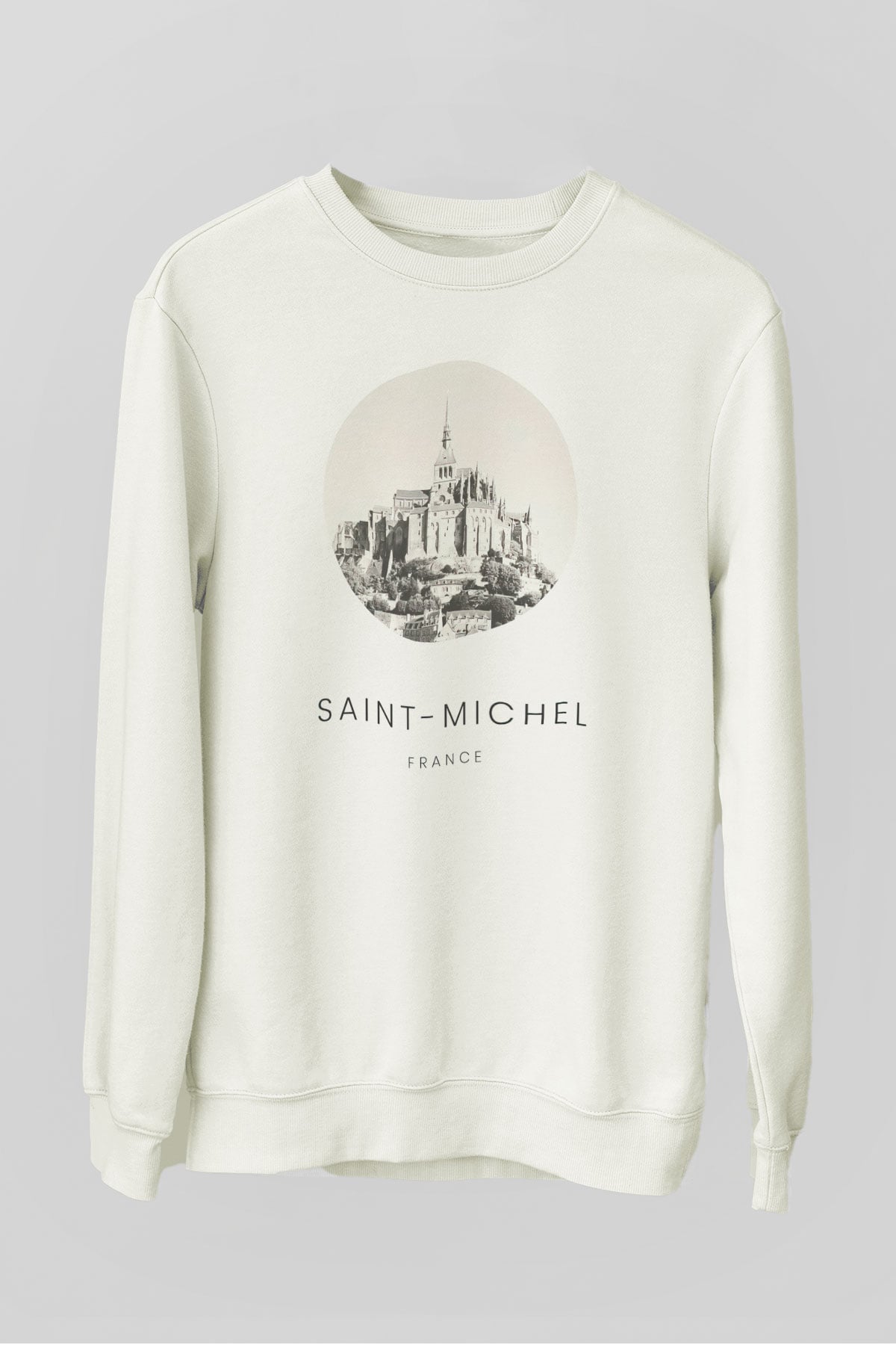 Mont Saint-Michel Beyaz Unisex Sweatshirt