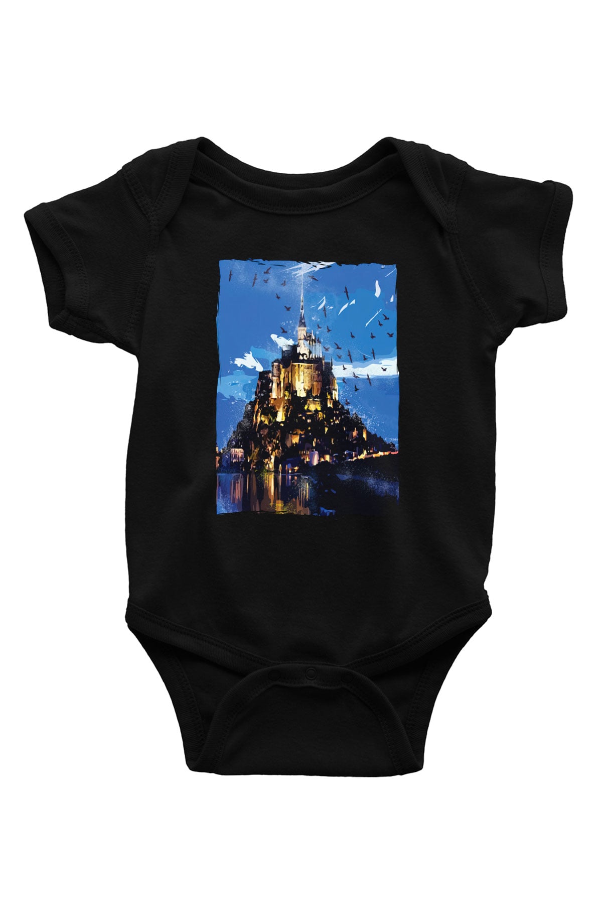 Mont Saint-Michel Siyah Bebek Body - Zıbın