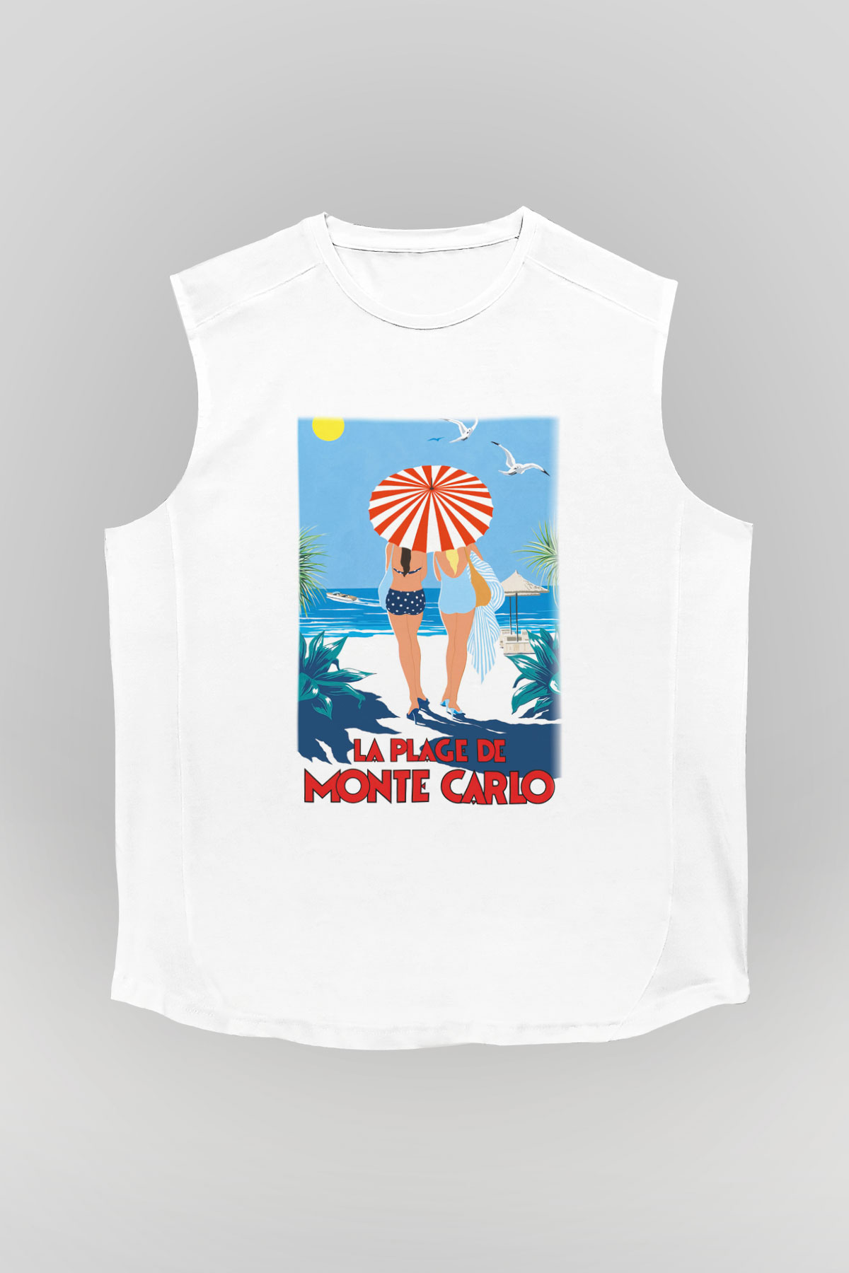 Monte Carlo Beyaz Unisex Kolsuz Tişört