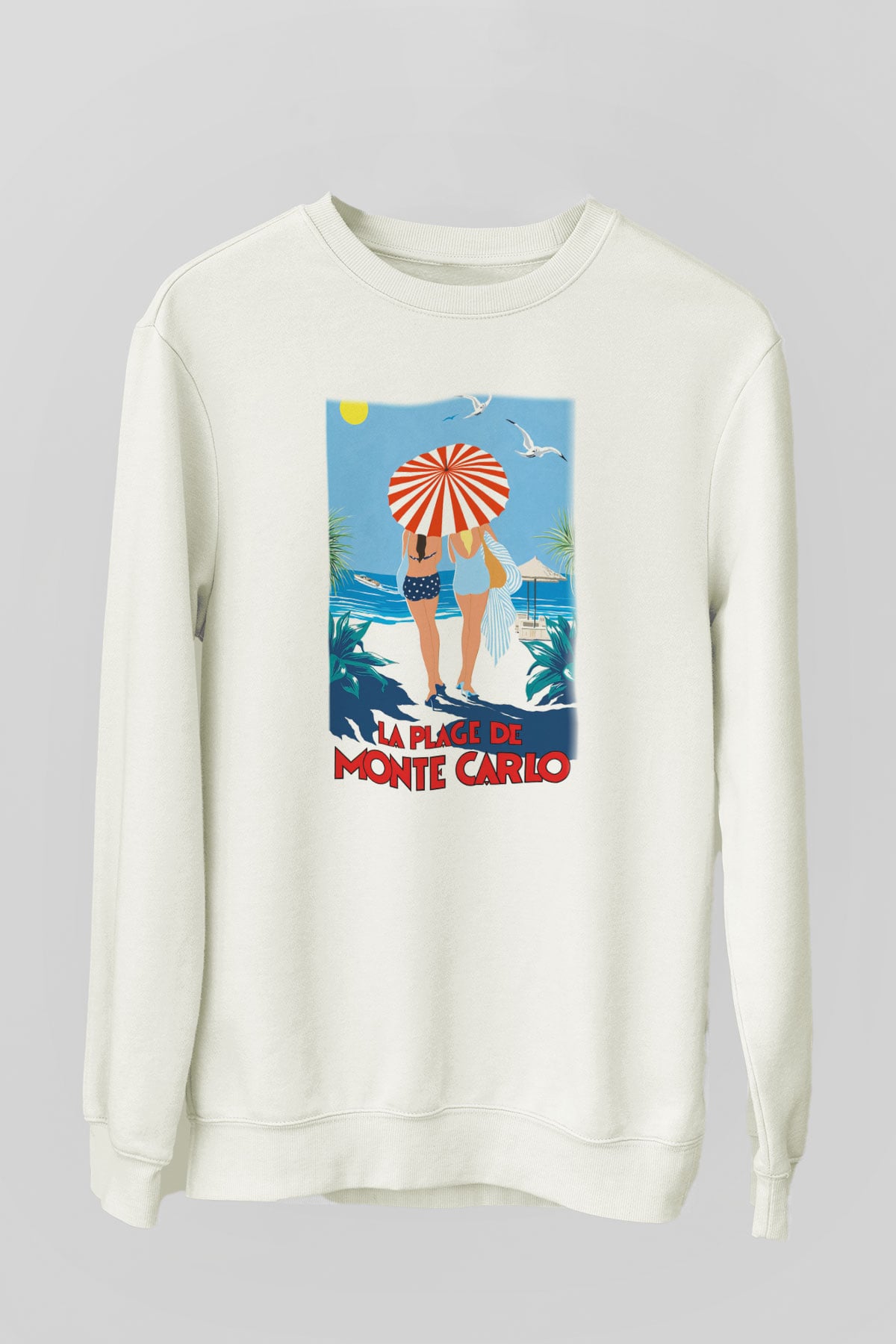 Monte Carlo Beyaz Unisex Sweatshirt