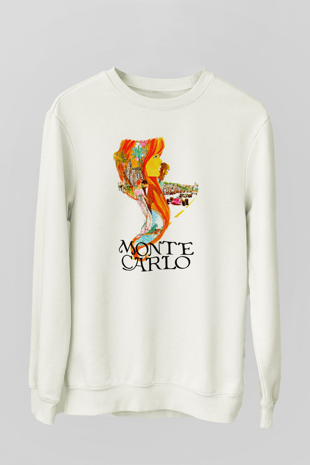Monte Carlo Beyaz Unisex Sweatshirt