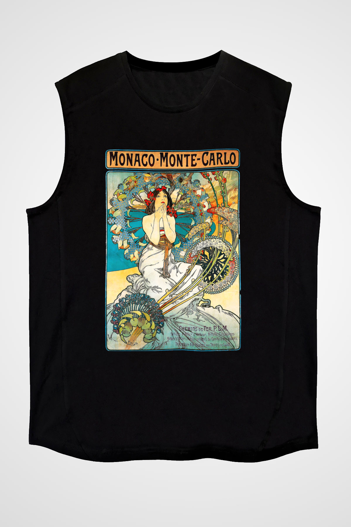 Monte Carlo Siyah Unisex Kolsuz Tişört