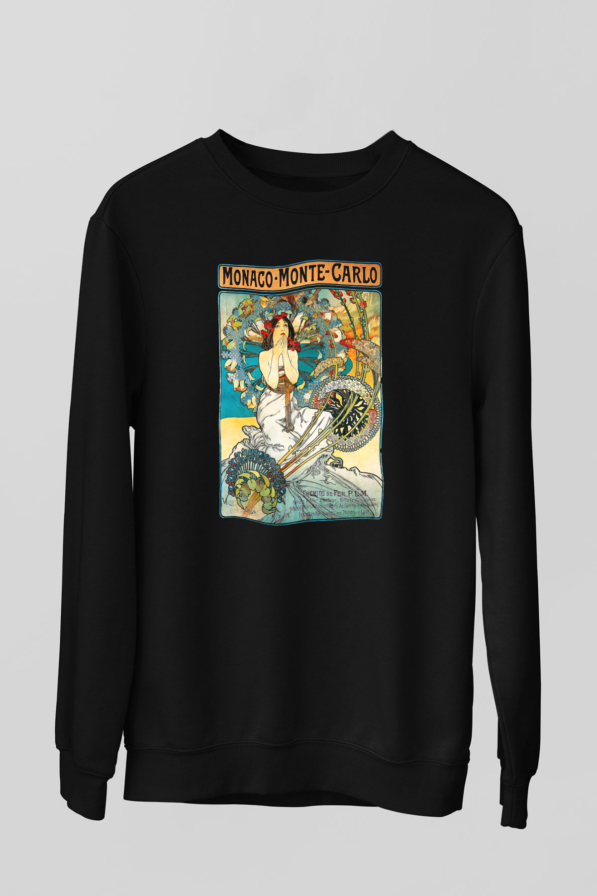 Monte Carlo Siyah Unisex Sweatshirt