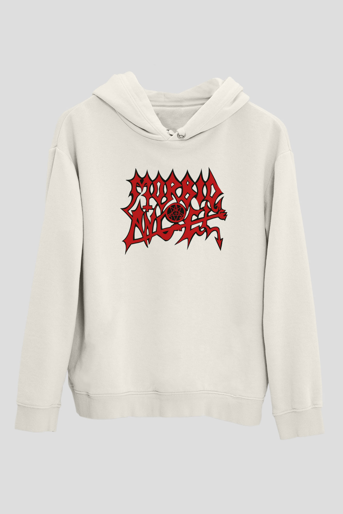 Morbid Angel Beyaz Unisex Kapşonlu Sweatshirt