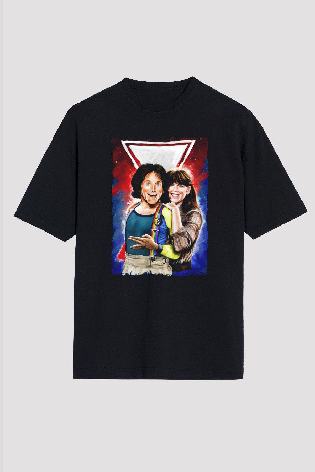 Mork and Mindy Siyah Unisex Tişört